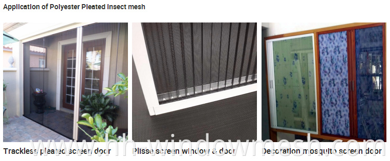 16mm folded fly screen Polyester with fiberglass pleated insect screen